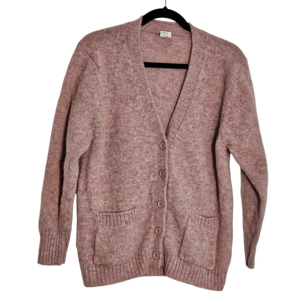 Blancheporte Womens Lavender 100% Lanie Wool Button V Neck Cardigan Size Large